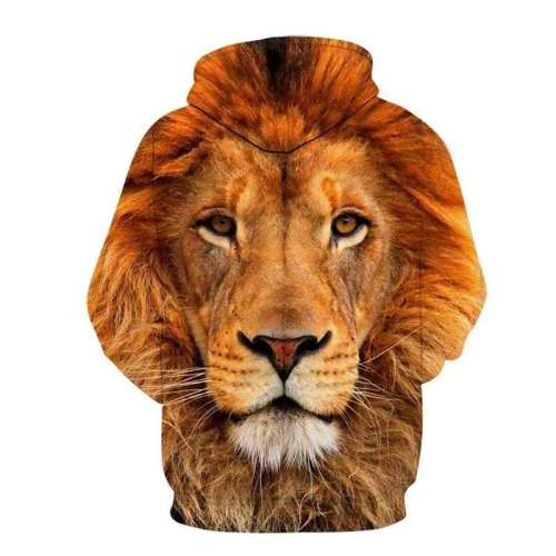3D Lion Head Hoodie