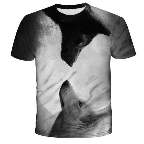 Black And White Wolf Shirt