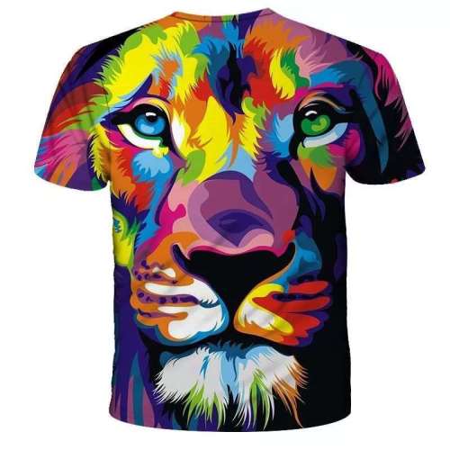Colorful Lion Print Shirt