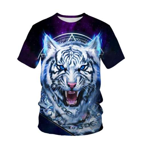 Blue Tiger Print Shirt