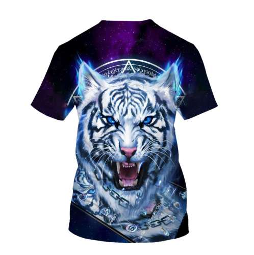Blue Tiger Print Shirt