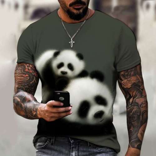 Family Matcching T-shirts Unisex Panda Print Tops