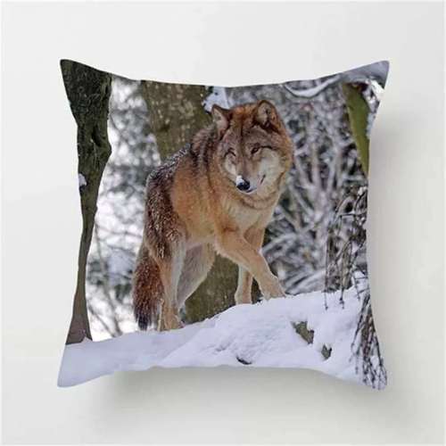 3D Wolf Print Cushion Cover Throw Pillow Case