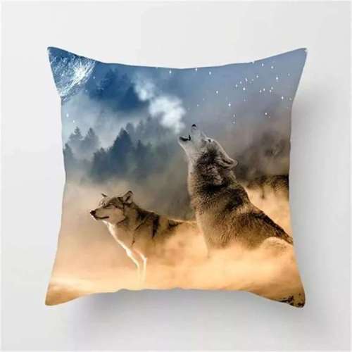 Wolf Throw And Pillow