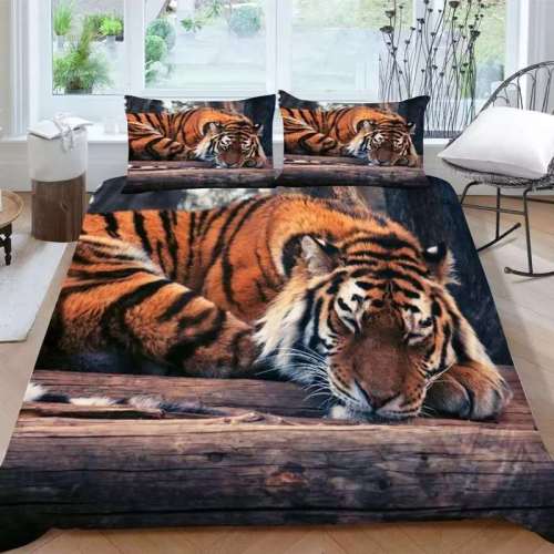 Tiger Sleeping In Bed