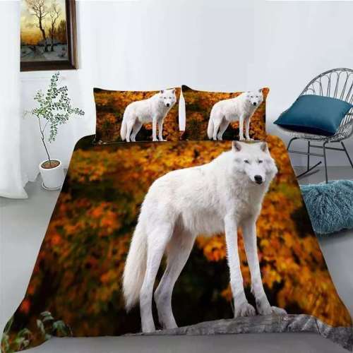 3D Wolf Print Duvet Cover Bedding Set
