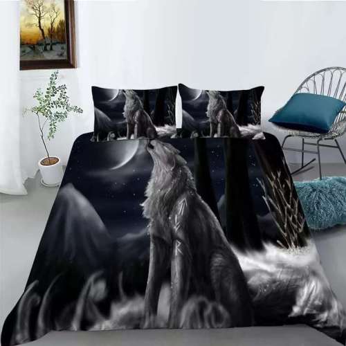Wolf Queen Size Bed Set