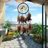 Handmade Wolf Feather Ornament Wind Chimes Dream Catcher