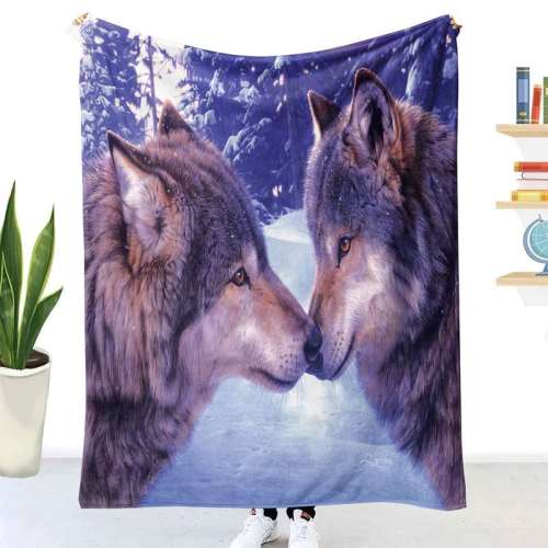 Thick Wolf Blanket