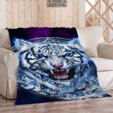 3D Tiger Print Flannel Thick Sofa Throw Blanket