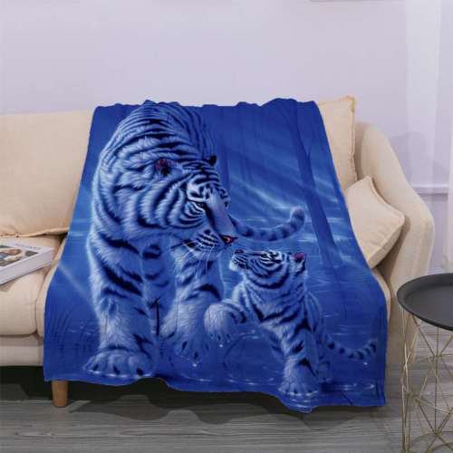 Blue Tiger Blanket
