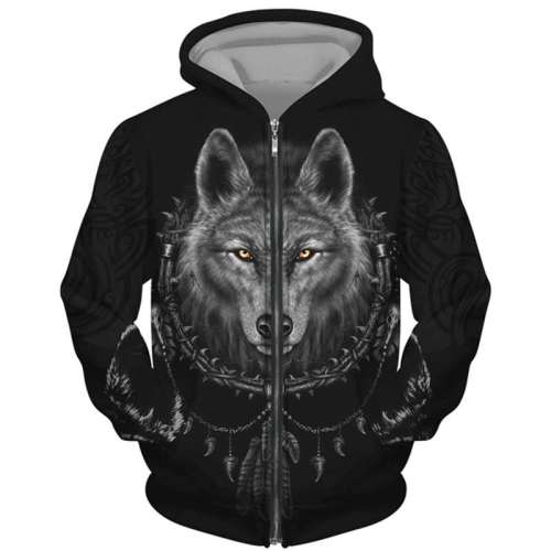 Jacket With Wolf Design