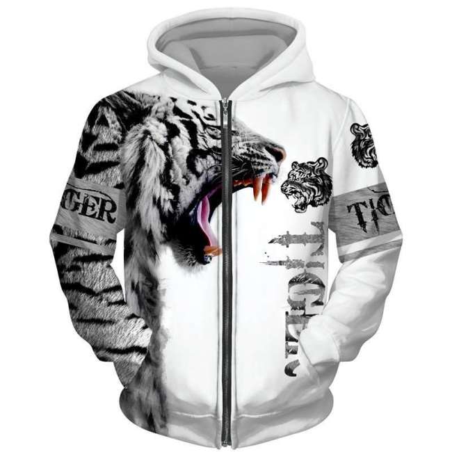 White Tiger Print Jacket