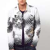 Unisex Tiger Print Buttoned Jackets Outerwear