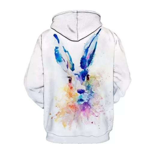 Family Matching Hoodies Unisex Bunny Print Pullover Sweatshirt