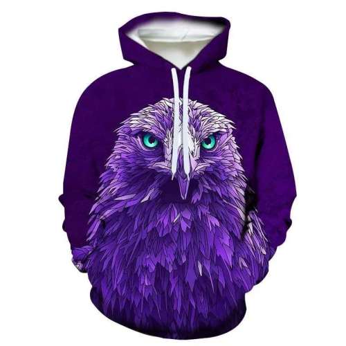 Family Matching Hoodies Unisex Eagle Print Pullover Sweatshirt