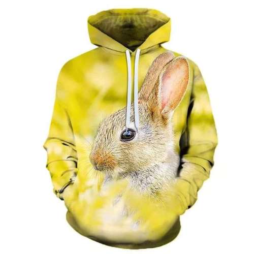 Family Matching Hoodies Unisex Bunny Print Pullover Sweatshirt