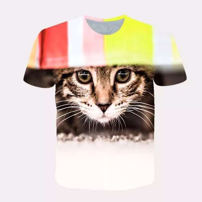 Family Matching T-shirts Unisex Cat Print Tops