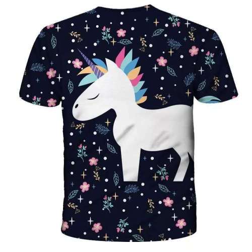 Family Matching Tshirts Unisex Cartoon Horse Unicorn Print Top