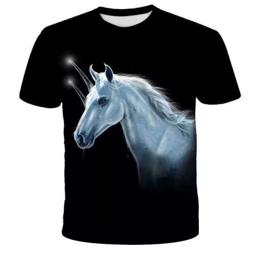 Family Matching Tshirts Unisex Horse Unicorn Print Top