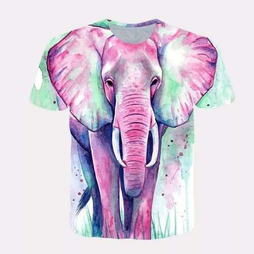 Elephant Print T shirt