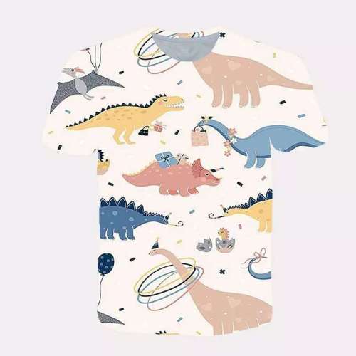 Family Matching T-shirts Unisex Cartoon Dinosaur Print Tops