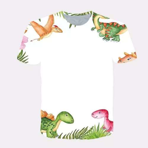 Family Matching T-shirts Unisex Cartoon Dinosaur Print Tops