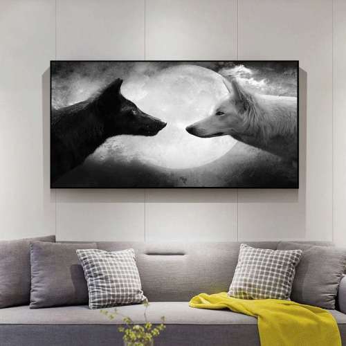 Black And White Wolf Wall Art
