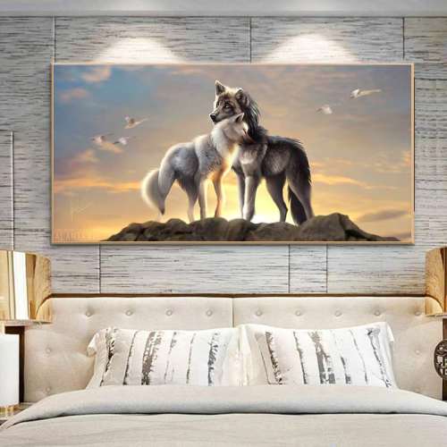 Cartoon Wolf Painting