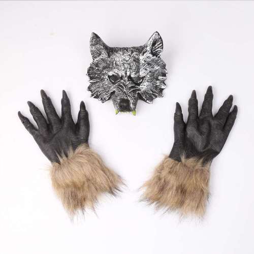 Halloween Wolf Face Mask Gloves Costume Cosplay Mask for Party
