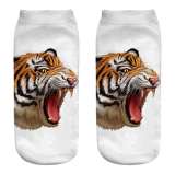 Unisex 3D Tiger Print Cotton Ankle Socks