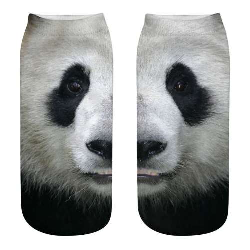 Unisex 3D Panda Print Cotton Ankle Socks