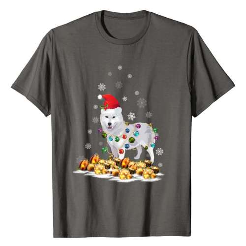 Designed Family Matching T-shirts Unisex Christmas Xmas Wolf Print Tops