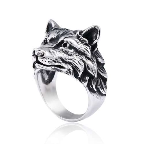 Unisex Titanium Steel Wolf Rings