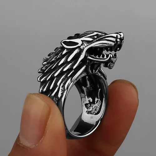Silver Wolf Rings