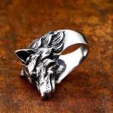 Silver Wolf Rings For Mens