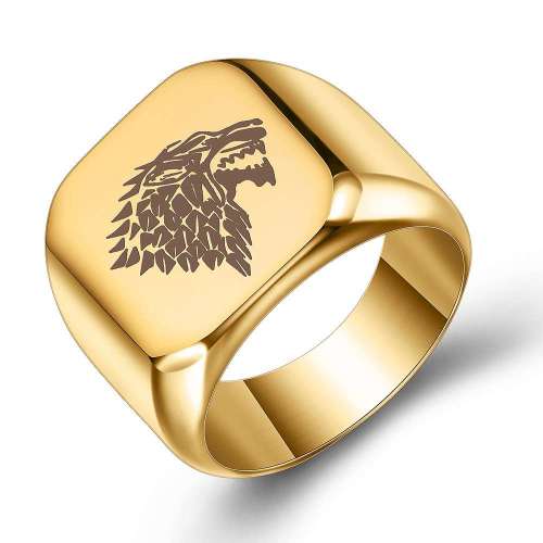 Wolf Mens Ring