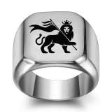 Unisex Titanium Steel Lion Ring