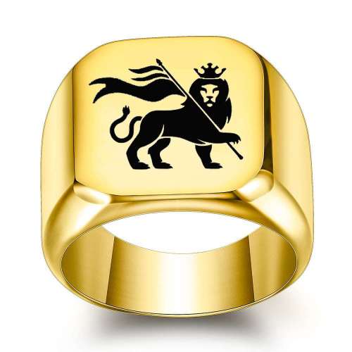 Unisex Titanium Steel Lion Ring