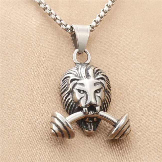 Unisex Titanium Steel Lion Necklace