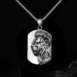 Punk Men Titanium Lion Necklace