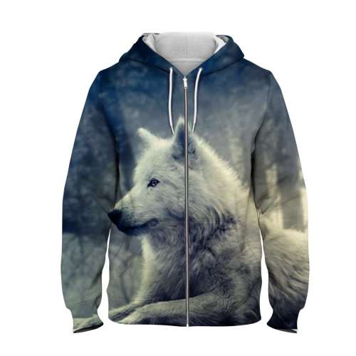Fleece Jacket Wolf Design