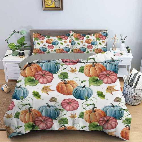Halloween Theme Pumpkin Print Bedding Full Twin Queen King Duvet Covers Bedding Set