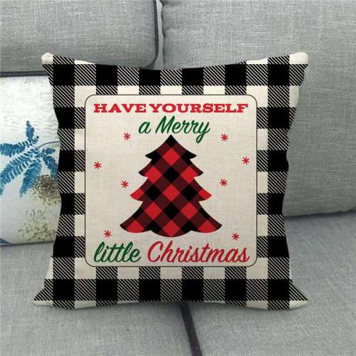 Home Decoration Christmas Tree Print Cushion Cover Throw Pillow Case