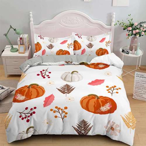 Halloween Theme Pumpkin Print Bedding Full Twin Queen King Duvet Covers Bedding Set