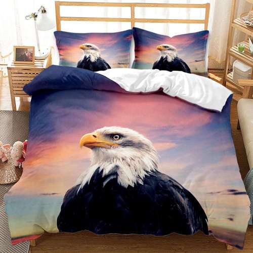 Wild Animal Bald Eagle Print Bedding Full Twin Queen King Duvet Covers Bedding Set