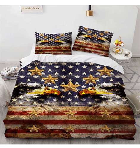 Wild Animal Bald Eagle National Flag Print Bedding Full Twin Queen King Duvet Covers Bedding Set