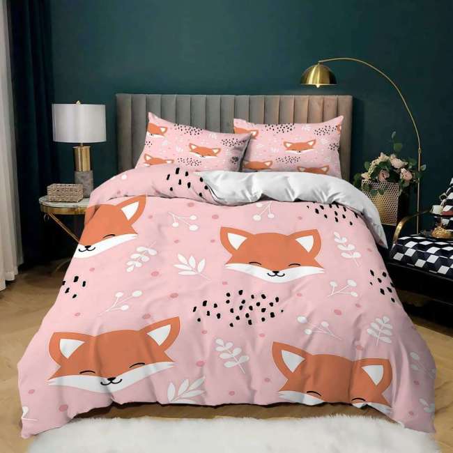 Pink Fox Crib Bedding