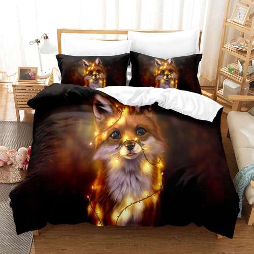Wild Animal Red Fox Print Bedding Full Twin Queen King Duvet Covers Bedding Set