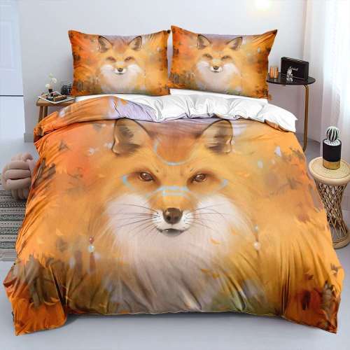 Wild Animal Red Fox Print Bedding Full Twin Queen King Duvet Covers Bedding Set